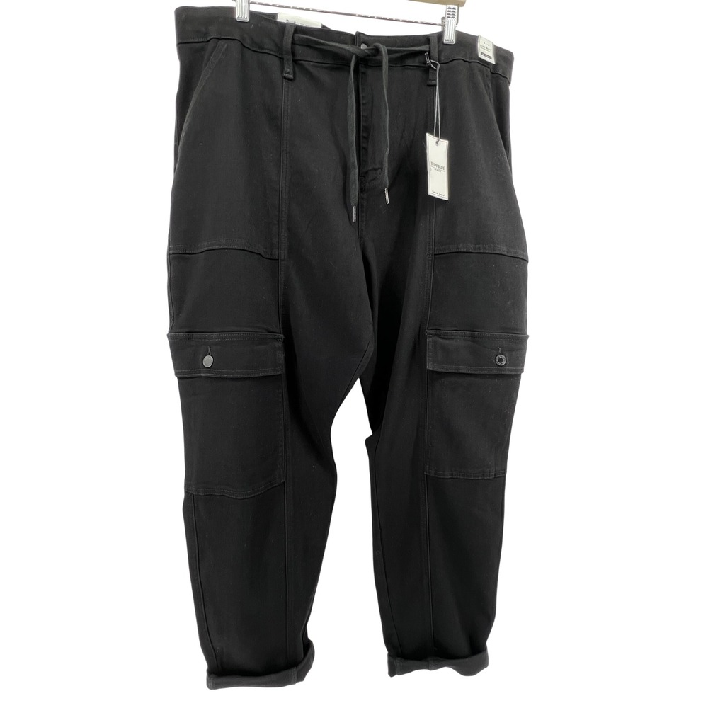 Judy Blue Black Cargo Joggers High Waist Plus Size 24W Drawstring Pants